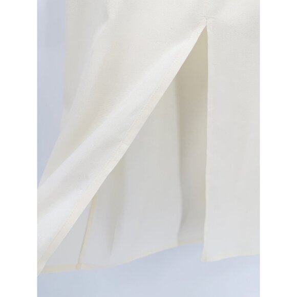 ALYSI Italy Cream Slit Sheer Half Slip Skirt Sz 6 - Picture 3 of 6